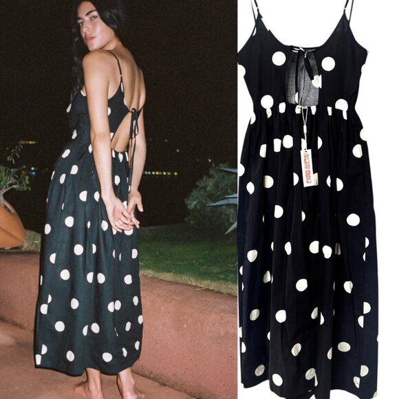 Ciao Lucia Neroni POLKA DOT RIBBON MAXI DRESS X SMALL NWT SOLD OUT! - Picture 4 of 5